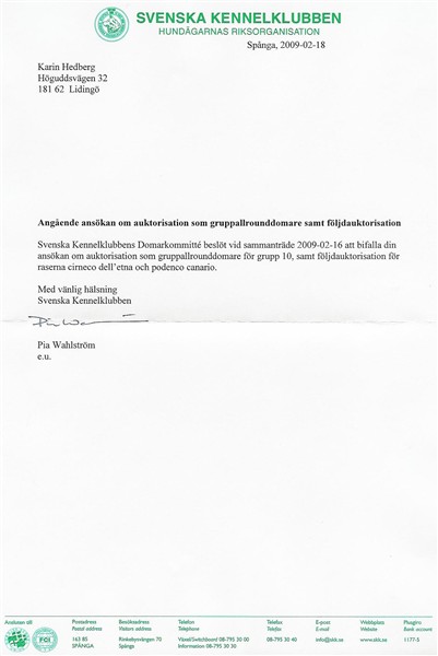 Brev fr&aring;n SKK DK